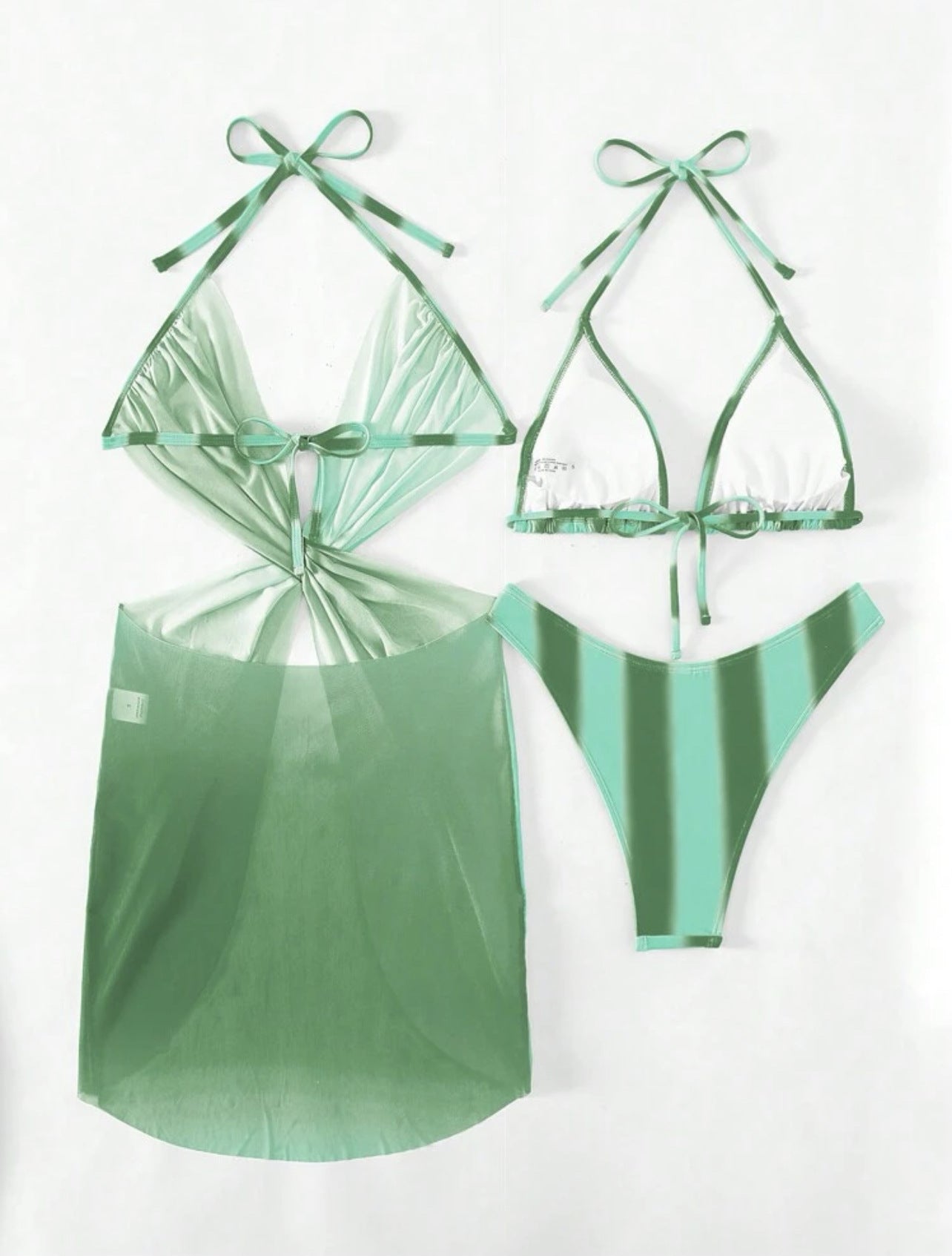 Striped Tulle Skirt Three Piece Sets Swimwear Bikini | noémi