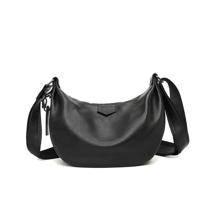 Leather Dumpling Crossbody Bag – Full‑Grain Cowhide, Small | noémi