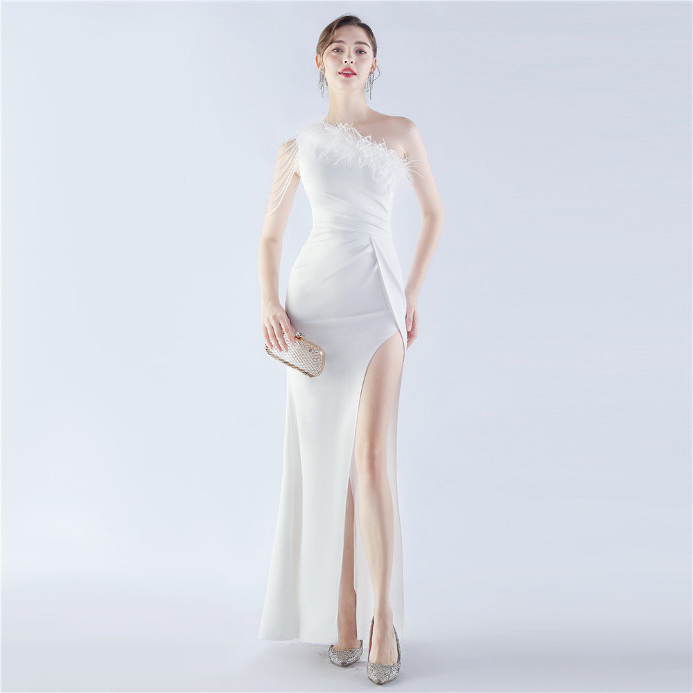 Beaded Ostrich Feather Dress | noémi