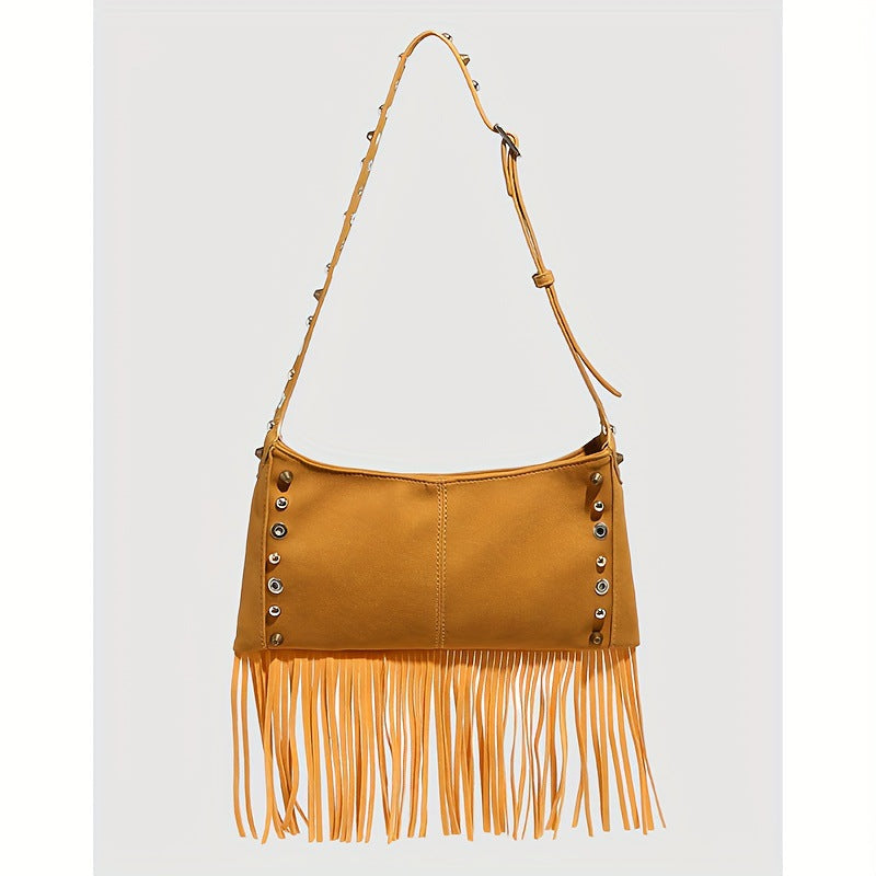 Suede Square Tassel Crossbody Bag | Office-Ready & Everyday Cool | noémi