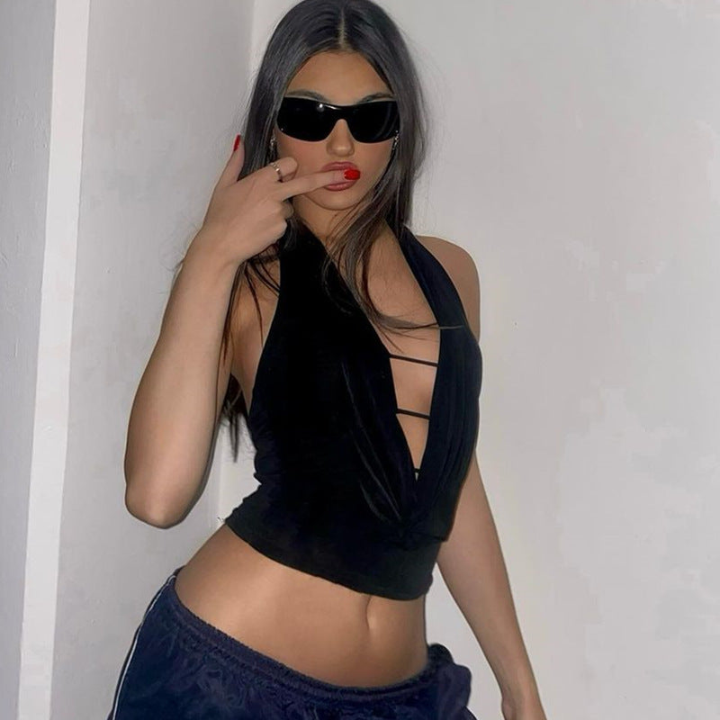 Backless Deep V Neck Sleeveless Slim Fit Vest | noémi