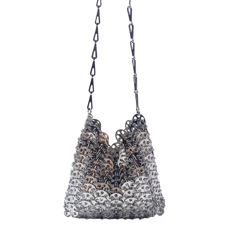 Silver Metal Sequin Large-Capacity Phone Cross‑Body Bag – Chain Strap | noémi