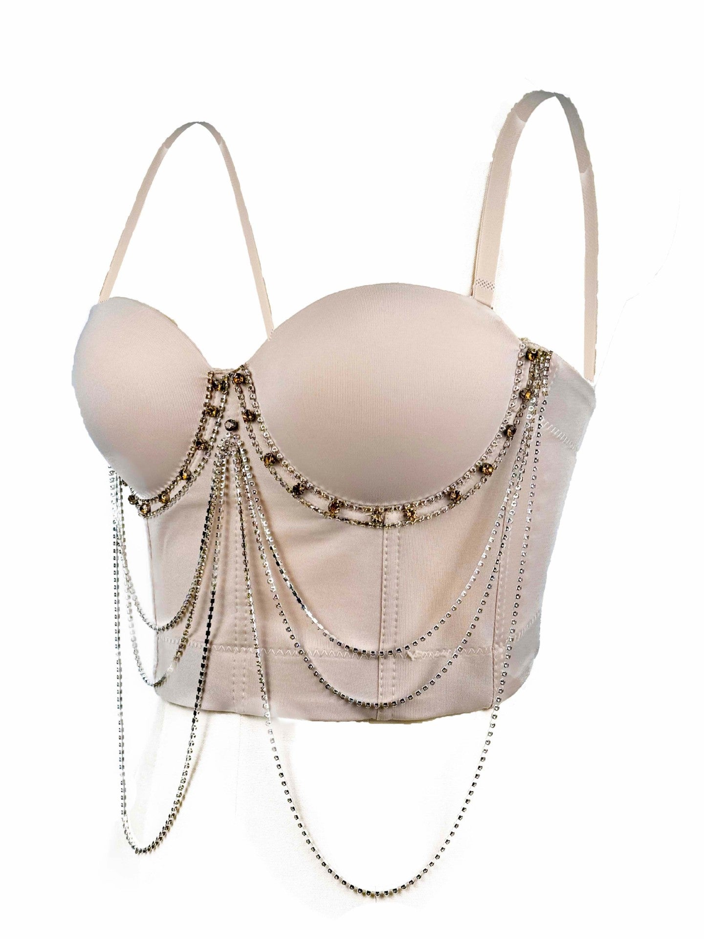 Tassel Chain Camisole | Corset Bra with Sparkling Boning | noémi `