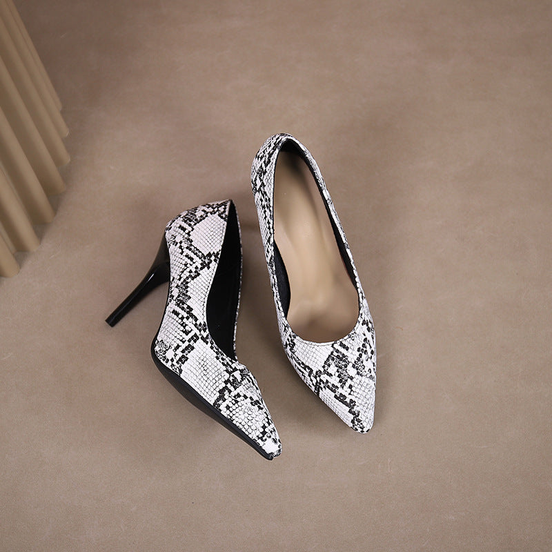 Snakeskin Pointed Toe Stiletto Heels | High Heel Pumps | noémi