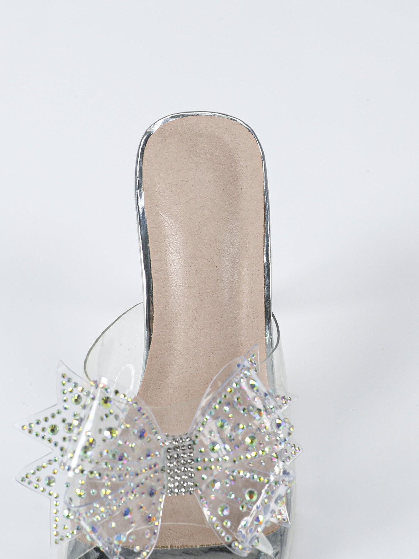 Transparent Crystal Bow Heels | 9cm Square Toe Stiletto | noémi