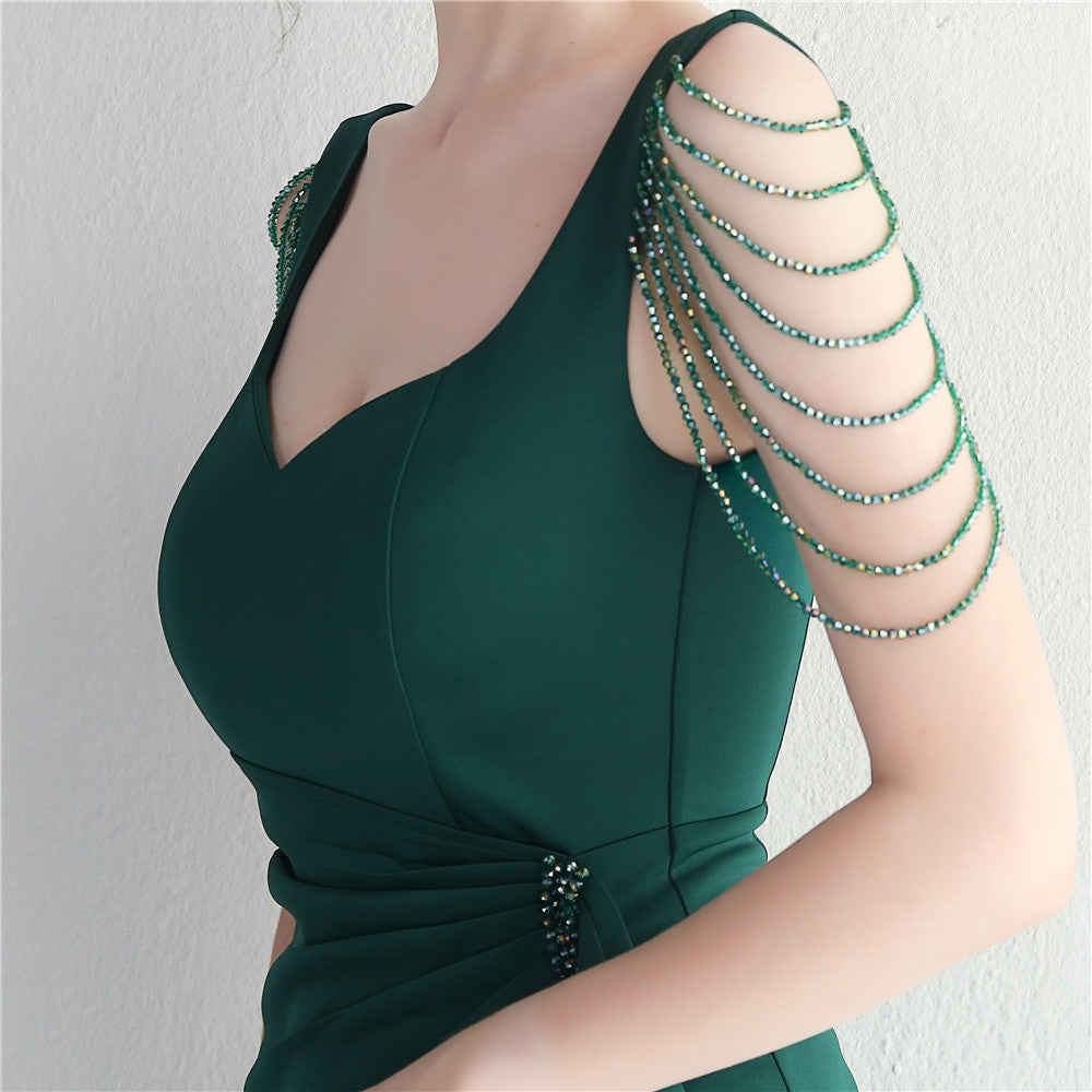 Beaded Craft Gown | Long Slit Dress | noémi