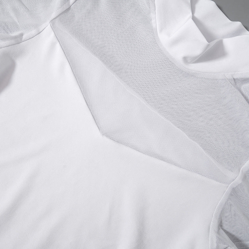 Womens Mesh Stitching Half Turtleneck Pullover Dress | noémi