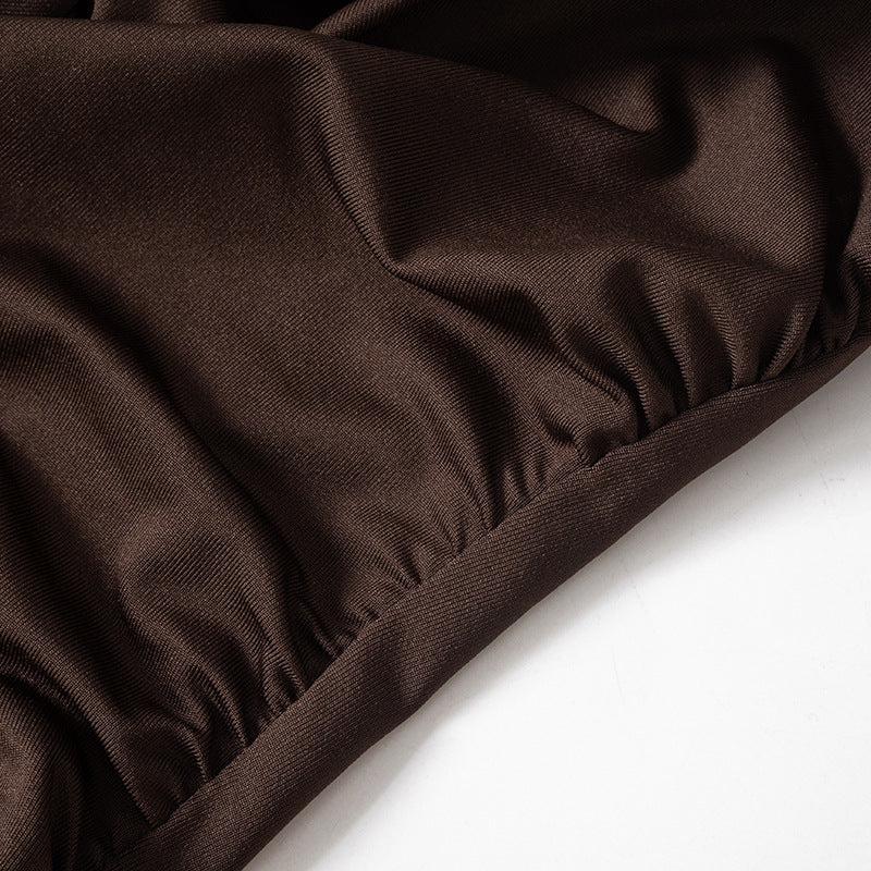 Solid Color Halter Neck Tube Top with High Waist Dress | noémi