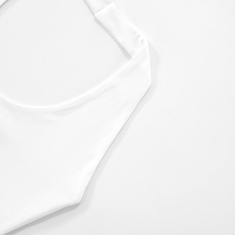 Elegant White Halter Bodycon Dress | Sleeveless Summer Dress | noémi