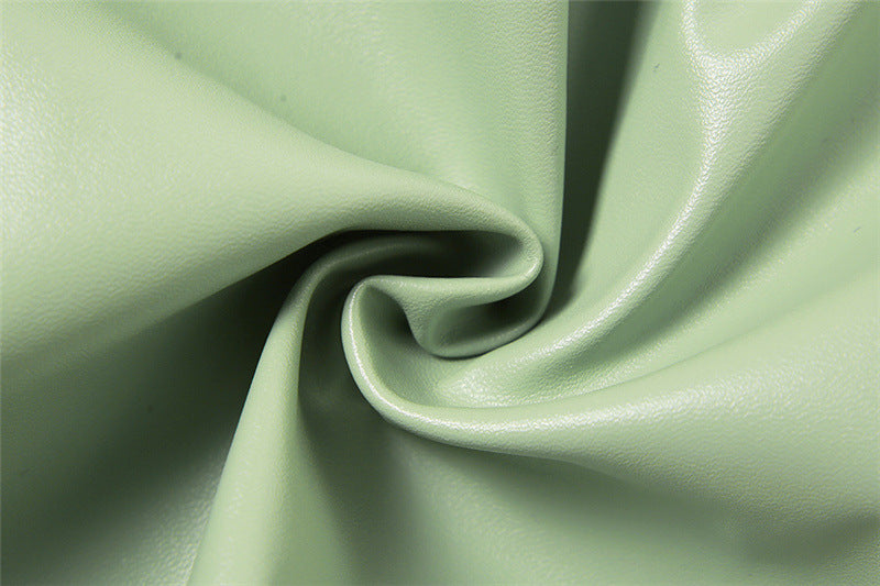 Womens Faux Leather Two Piece Set | Collar Crop Vest High Waist Straight Leg | noémi