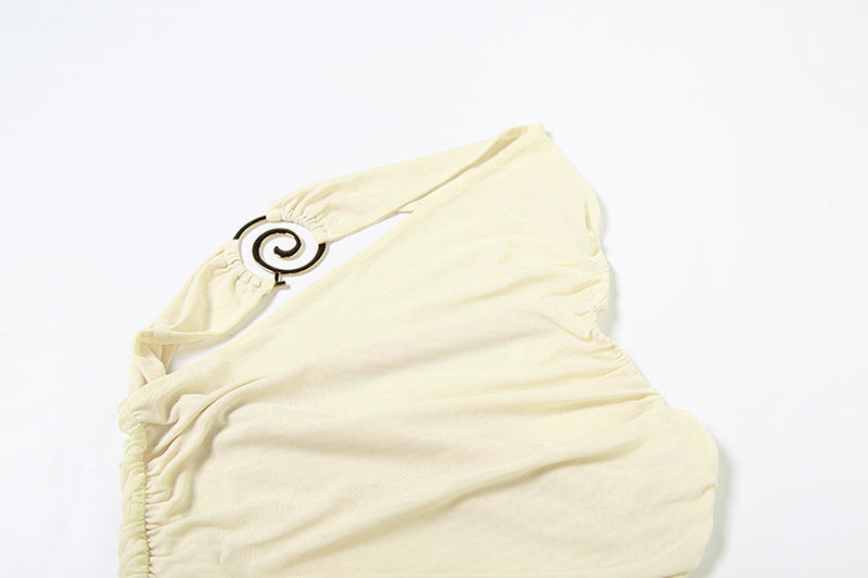 Halter Vest Top for Women | Slim Fit, Pleated, Cropped, One Shoulder | noémi