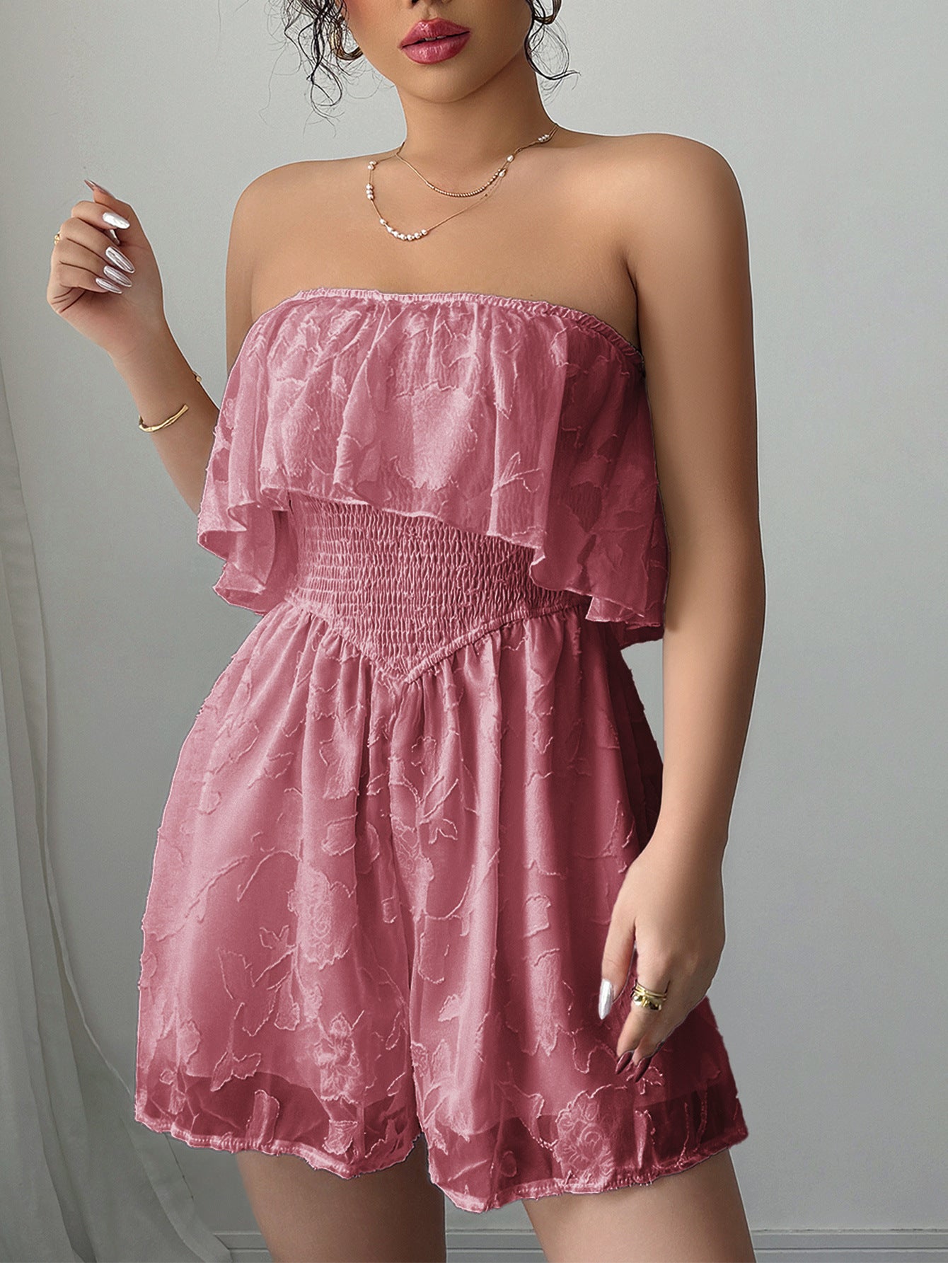 Strapless Ruffle Romper for Women | Tube Top Jumpsuit | noémi