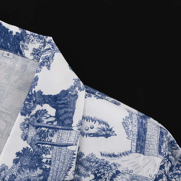 Two Piece Set | Womens Printed Polo Collar Top & Shorts with Lace Up Detail | noémi