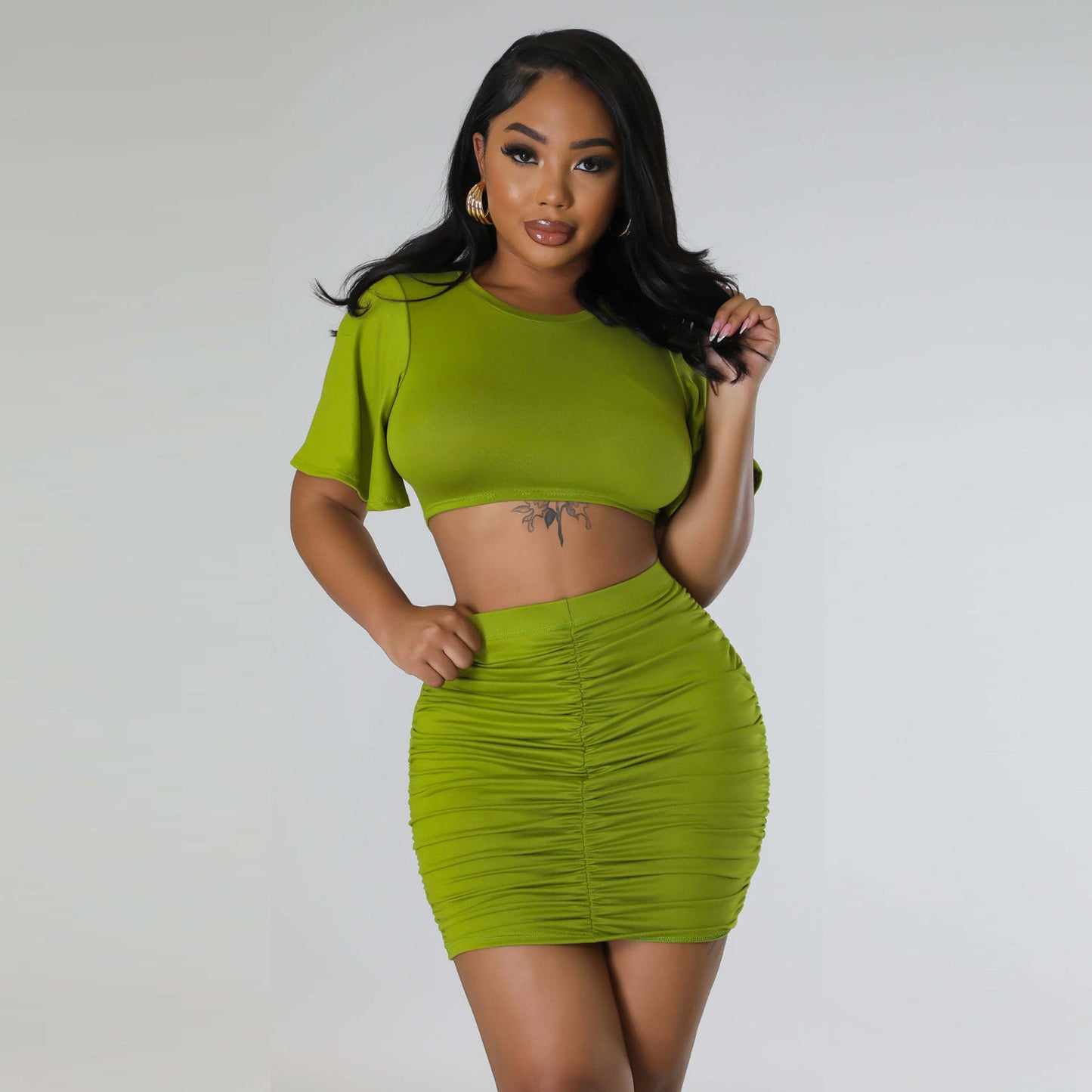 Womens Suit Short Top Hip Skirt Set | noémi