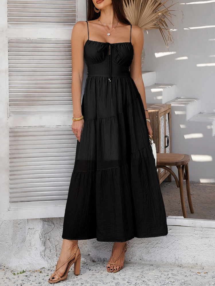 Women's Boho Tiered Maxi Dress | Lightweight Spaghetti Strap Sundress | noémi