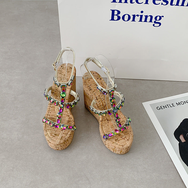 Women’s Wedge Sandals | Heels with Colorful Beads | noémi