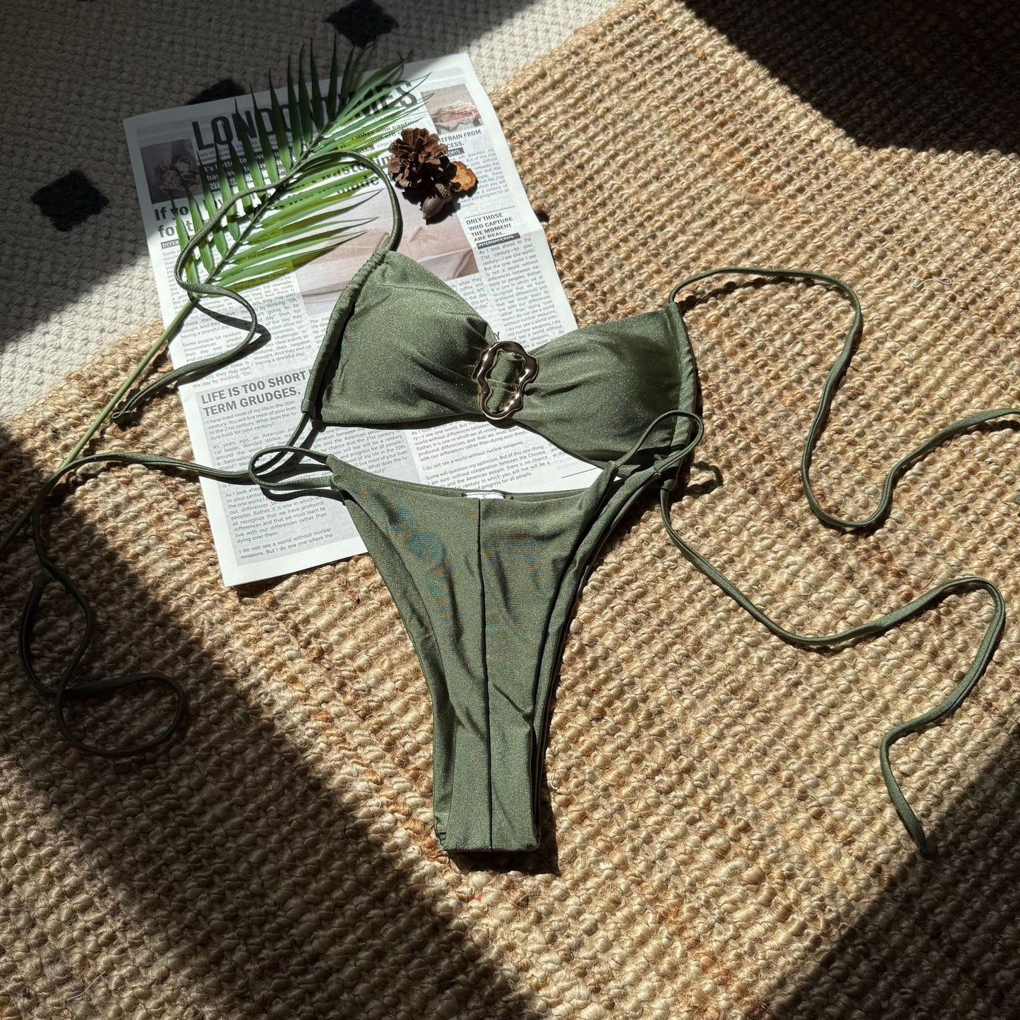 Solid Color Nylon Light Halter Women Bikini Swimsuit | noémi