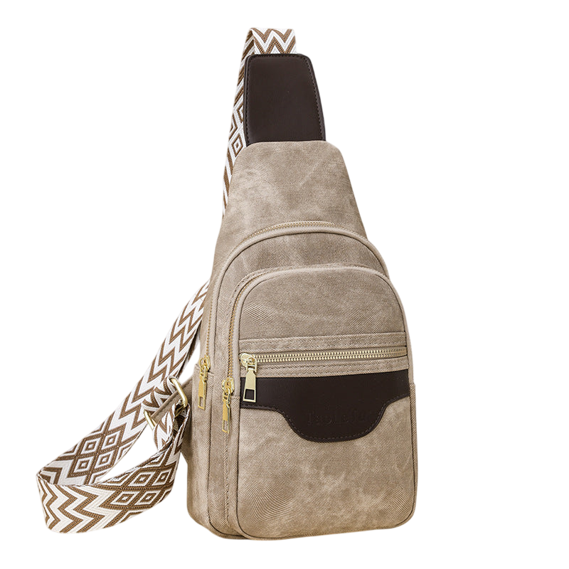 Soft Brown Leather Chest Bag – Retro Crossbody Purse | noémi
