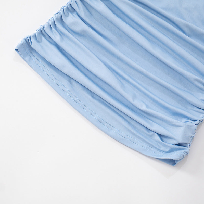 Womens One Shoulder Twisted Mesh Tube Top | noémi