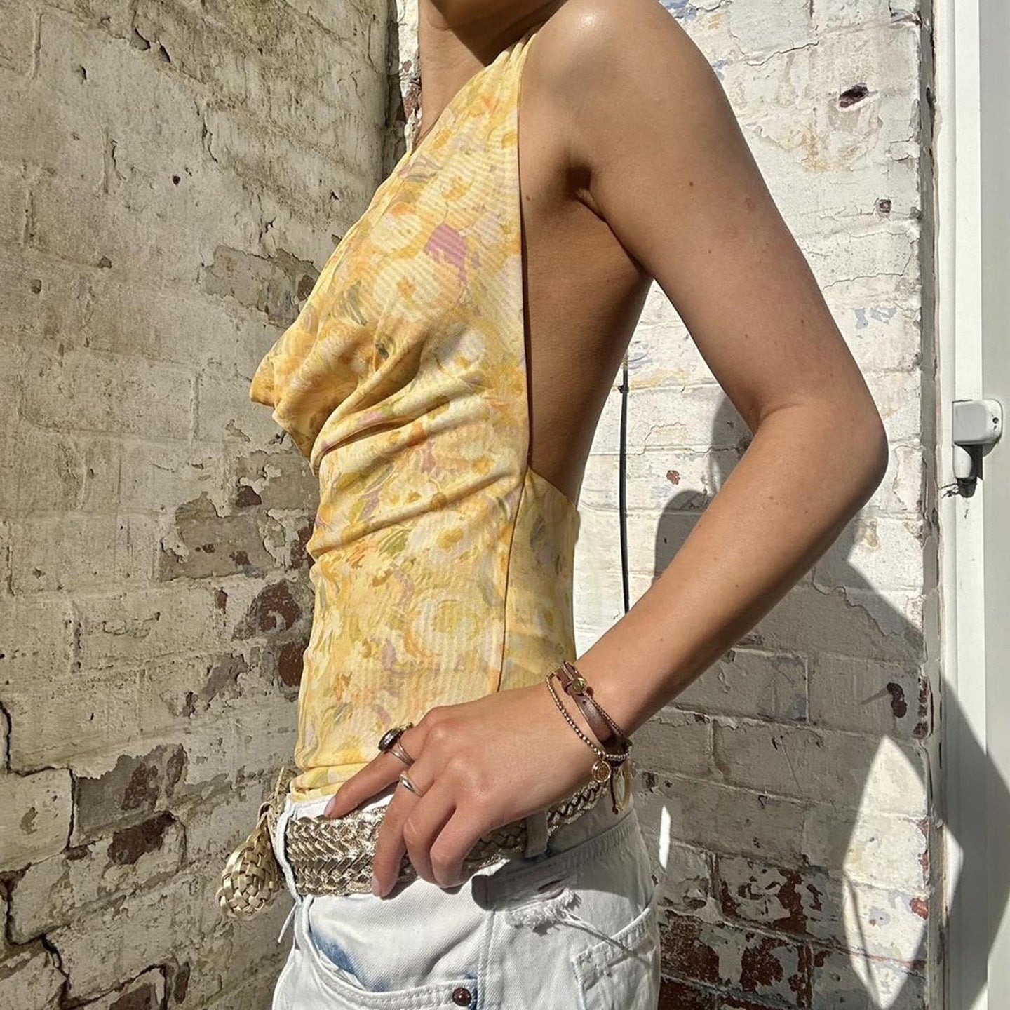 Floral Backless Jumpsuit for Women Swing Collar | noémi