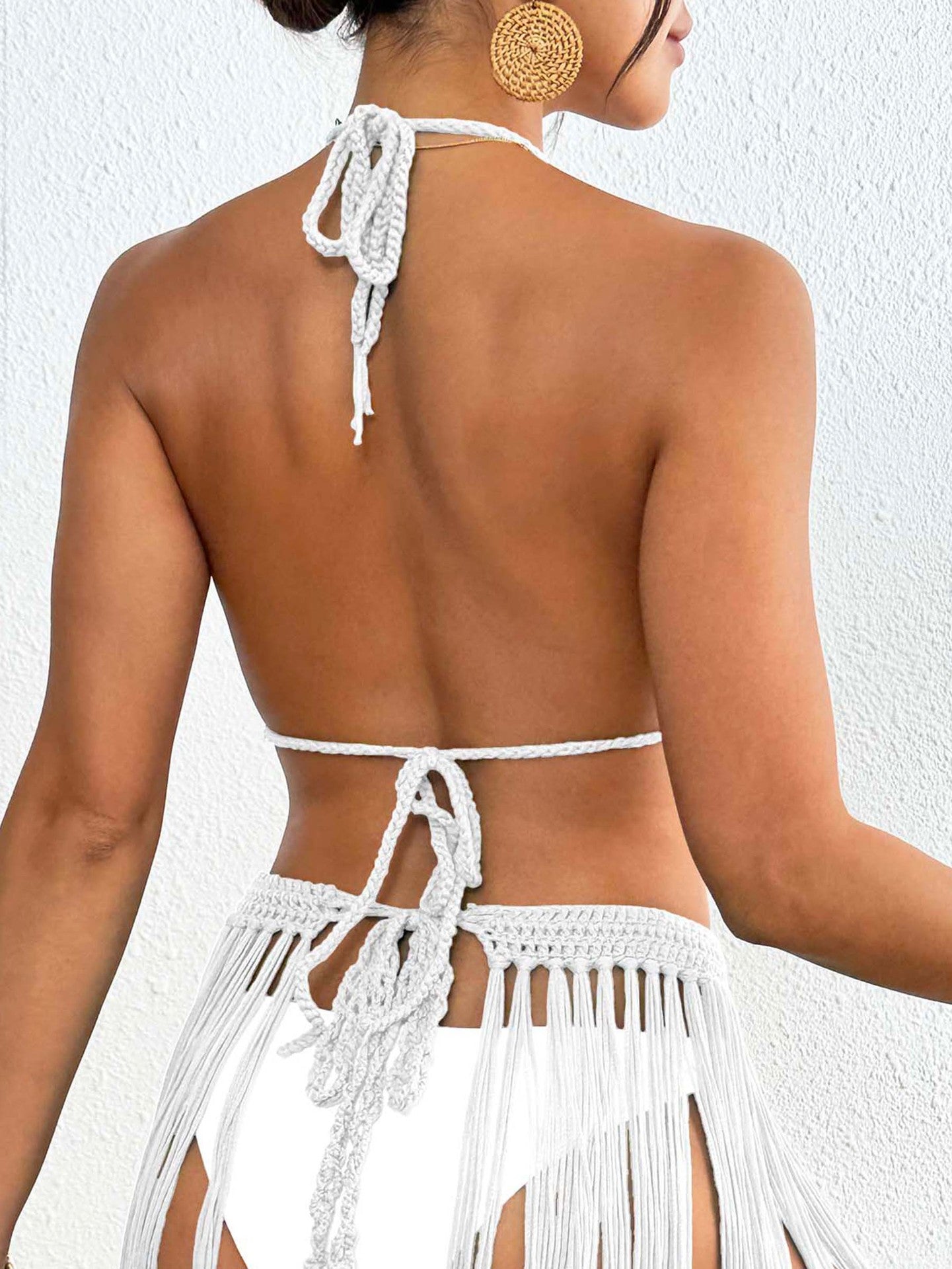 Handmade Shell Stitch Bikini Top with Banded Detail for Women | noémi