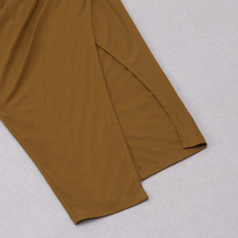 Halter Neck Ruffled Maxi Dress | Slim Fit Dress | noémi