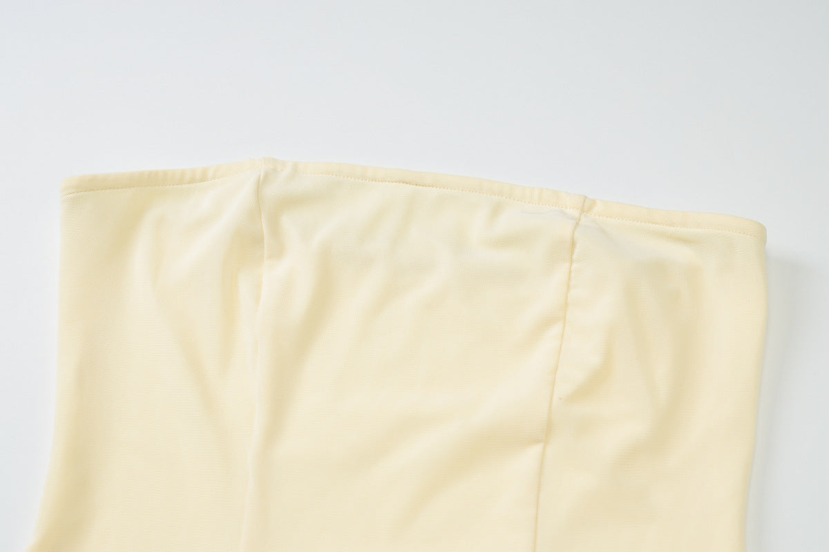 Summer Tube Dress | Slim Fit, Side Slit, Strapless, Solid Color | noémi