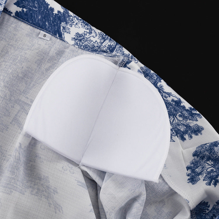 Two Piece Set | Womens Printed Polo Collar Top & Shorts with Lace Up Detail | noémi