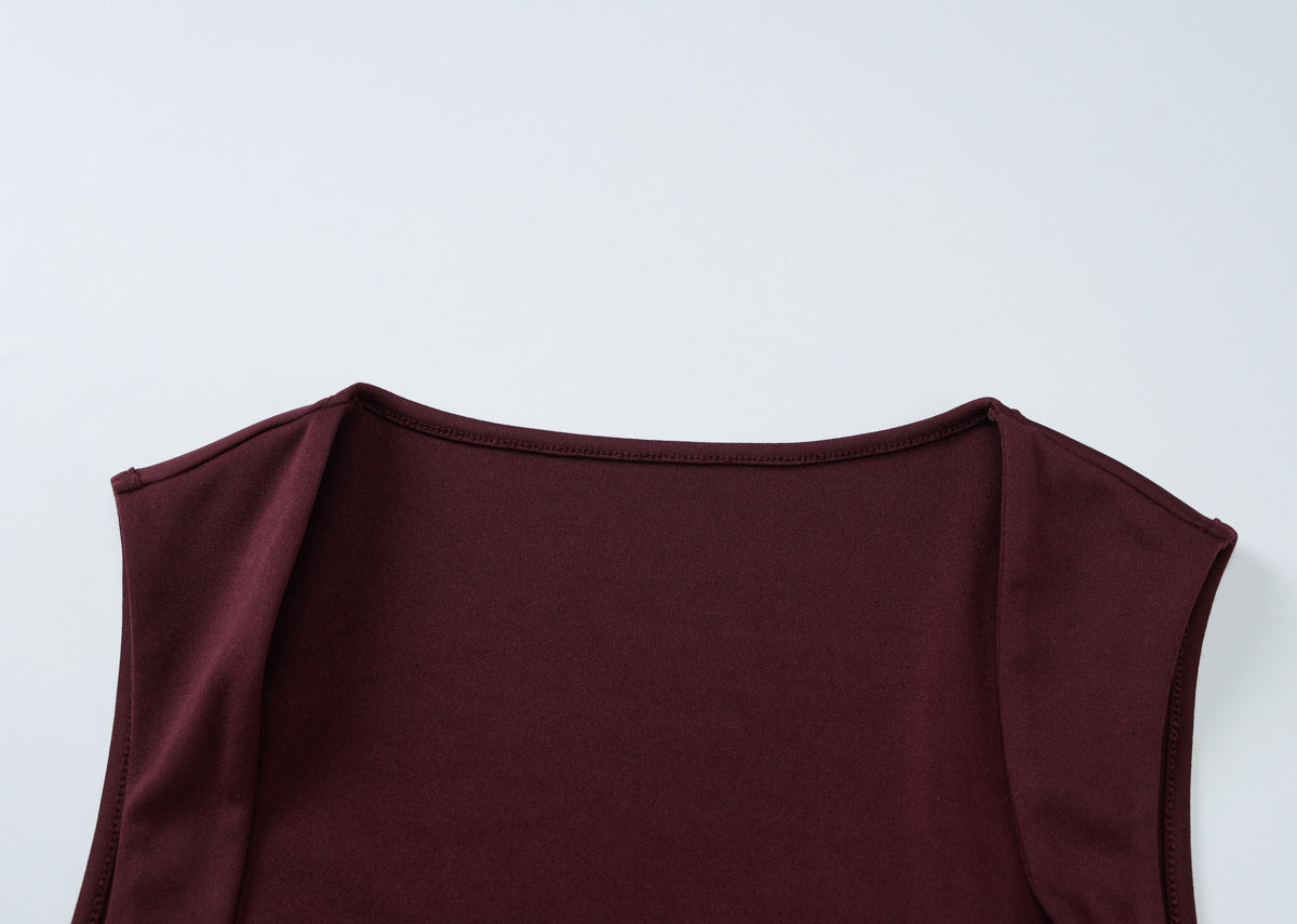 Women's Slim Fit Square Neck Sleeveless Dress | noémi