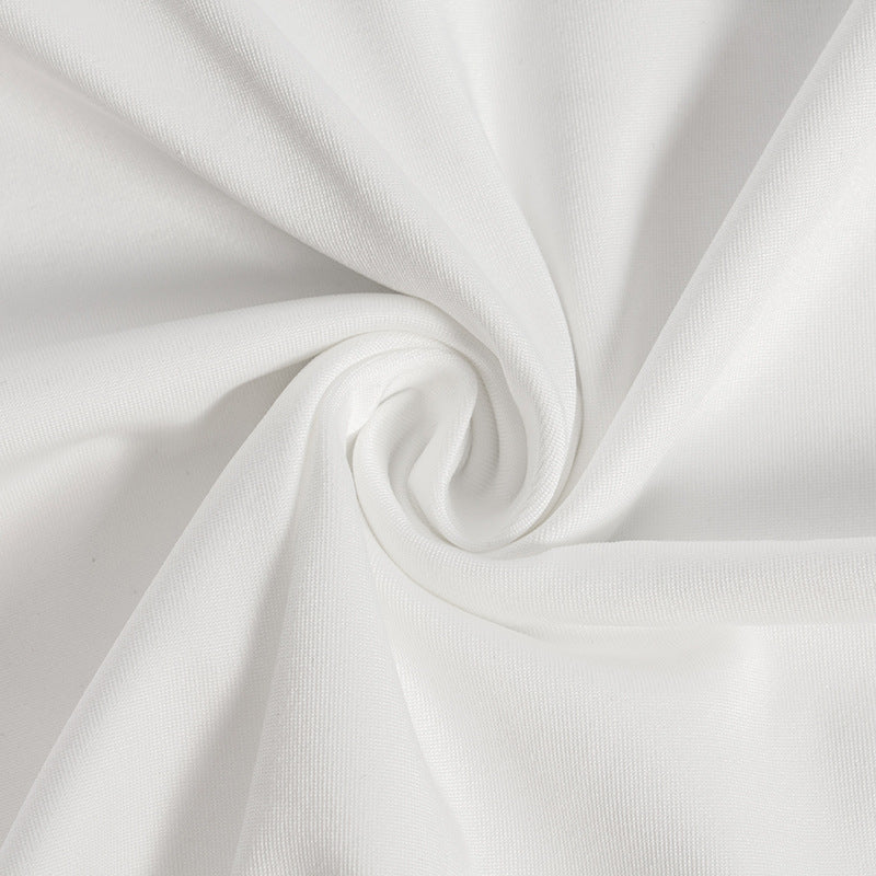 White Ruched Halter Mini Dress | Skirt, Stretch Fit | noémi