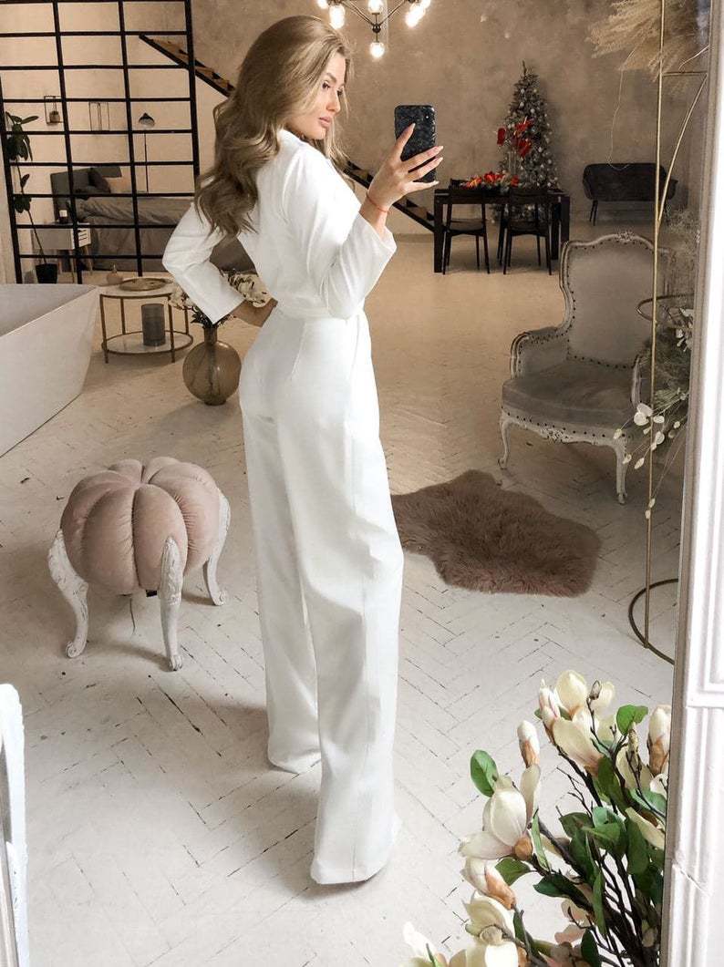 Women’s Tailored Jumpsuit | Long Sleeve Slim Fit, Elegant Tuxedo Style | noémi