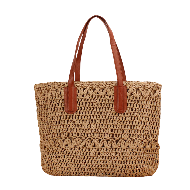 Natural Hollow‑Out Woven Straw Shoulder Bag – Beach‑Ready Tote | noémi
