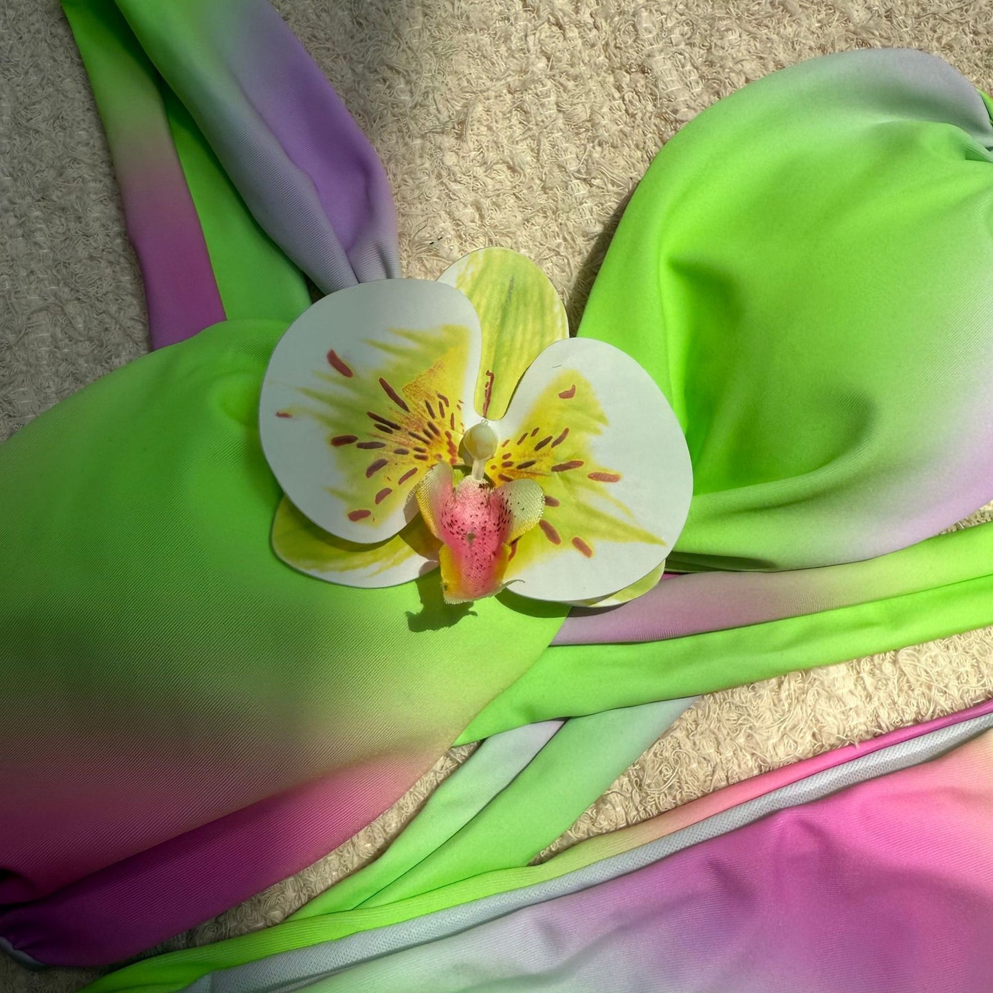 Gradient Print Corsage High Waist Split Bikini Swimwear for Women | noémi