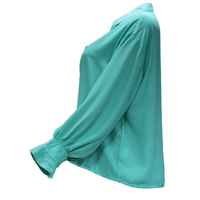 Womens Lantern Sleeve Chiffon Shirt Top | noémi