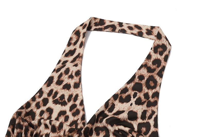 Leopard Print Halter Top | Backless Cardigan Vest | noémi