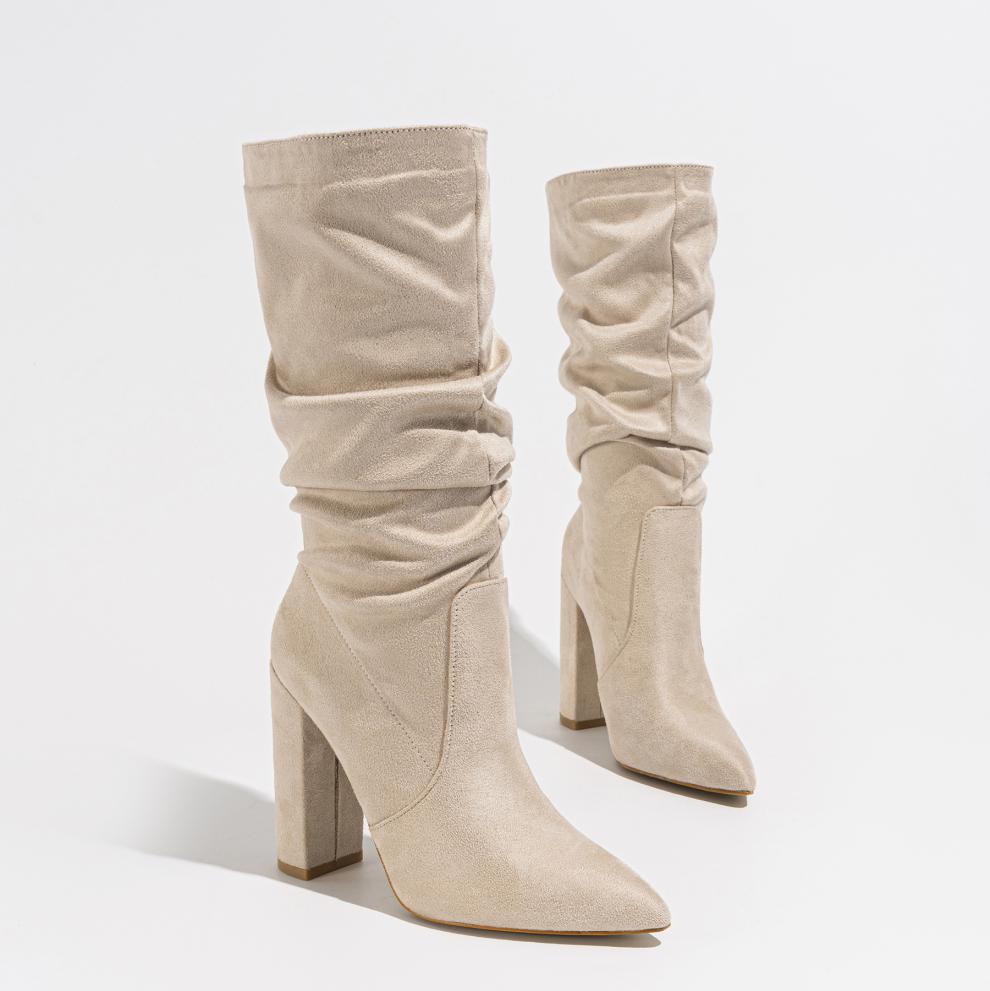 Women’s Chunky Heel High Heel Boots | Pointed Toe Winter SlipOn Boots | noémi
