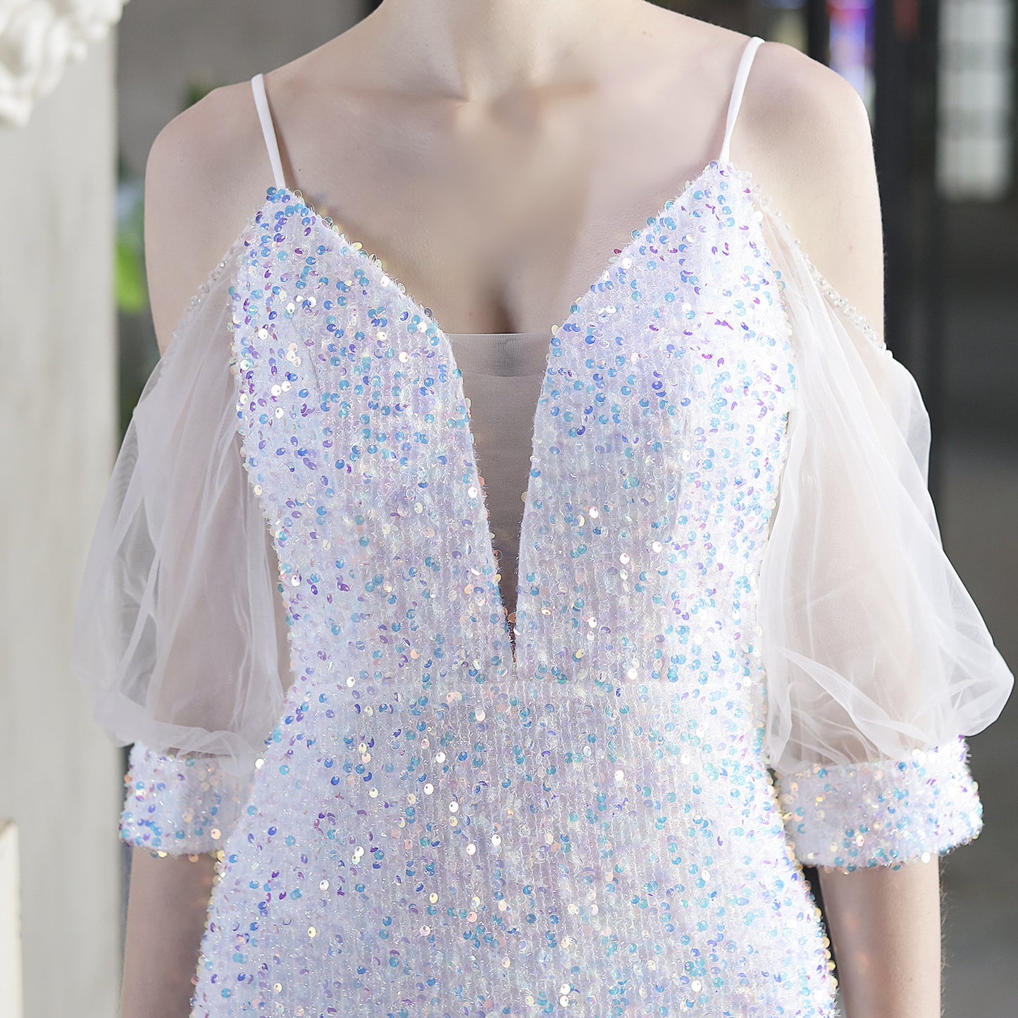 Sequin Toast Dress | Long Slim Fit Fishtail Gown | noémi