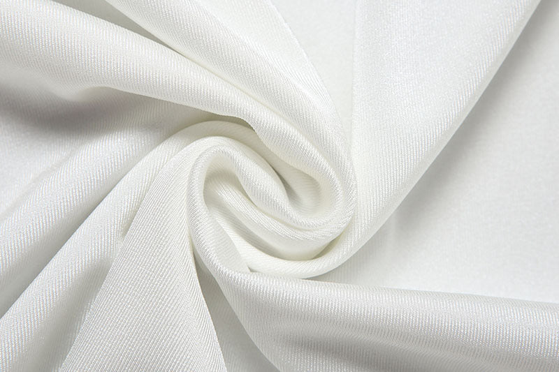 White Cutout Tube Dress | Scarf Collar, High-Slit, Slim Fit Summer Gown | noémi