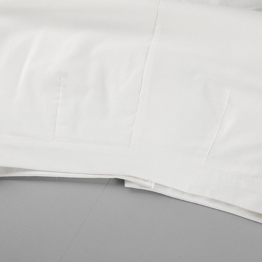 White Cotton Linen TwoPiece Set | Sleeveless Stand Collar Top & Long Slit Skirt | noémi