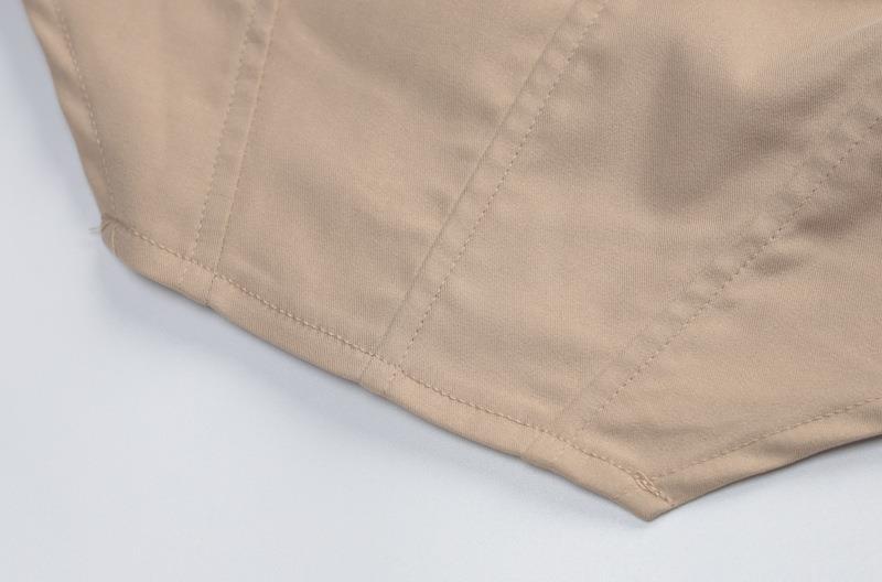 Solid Color Patchwork Backless Pleated Zipper Short Sleeve Top | noémi