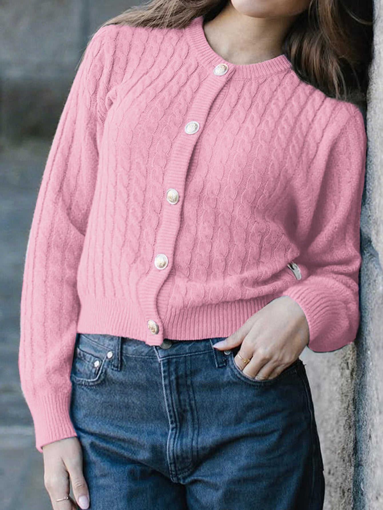 Womens Knit Cardigan Sweater | Cozy Cable Knit, Button Front | noémi