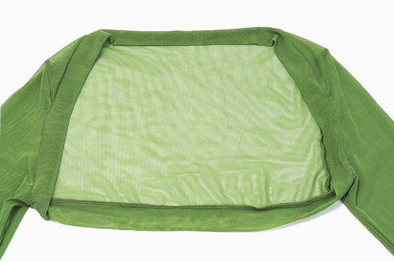 Mesh Bell Sleeve Shrug | Slim Tube Top Long Sleeve Waistcoat | noémi