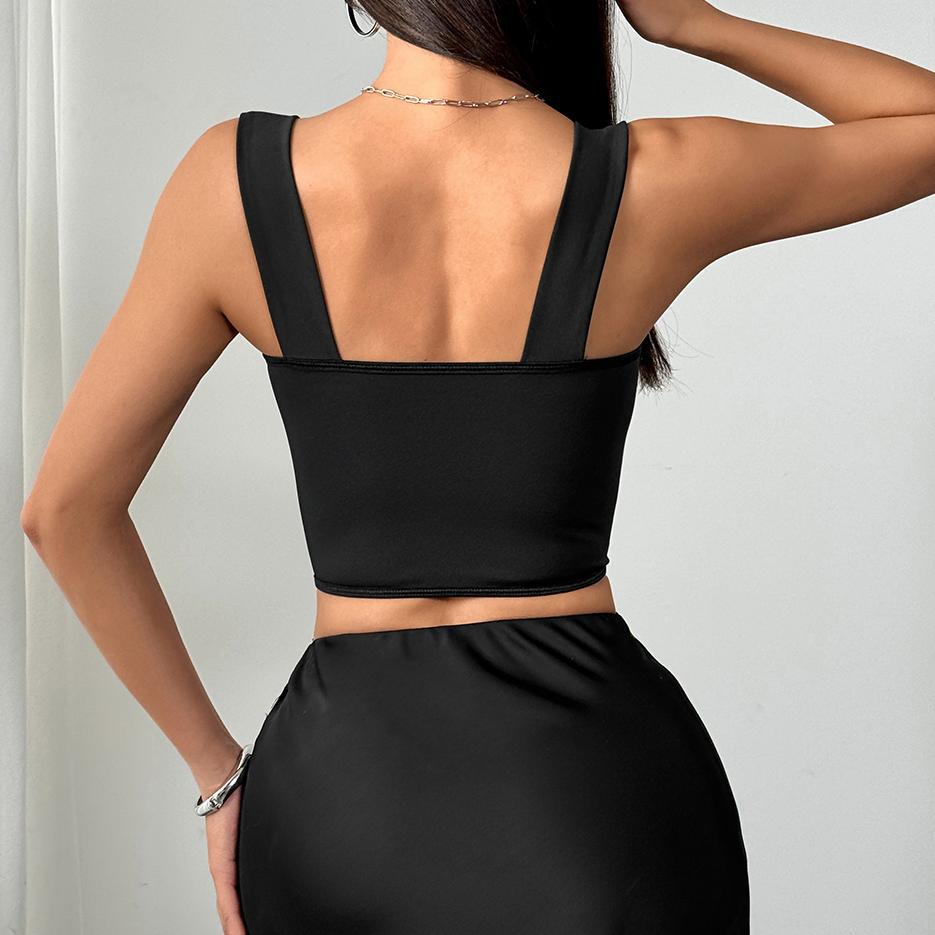 Corset Bra Vest | See Through Stitching, Contrast Color, Cotton Boning | noémi