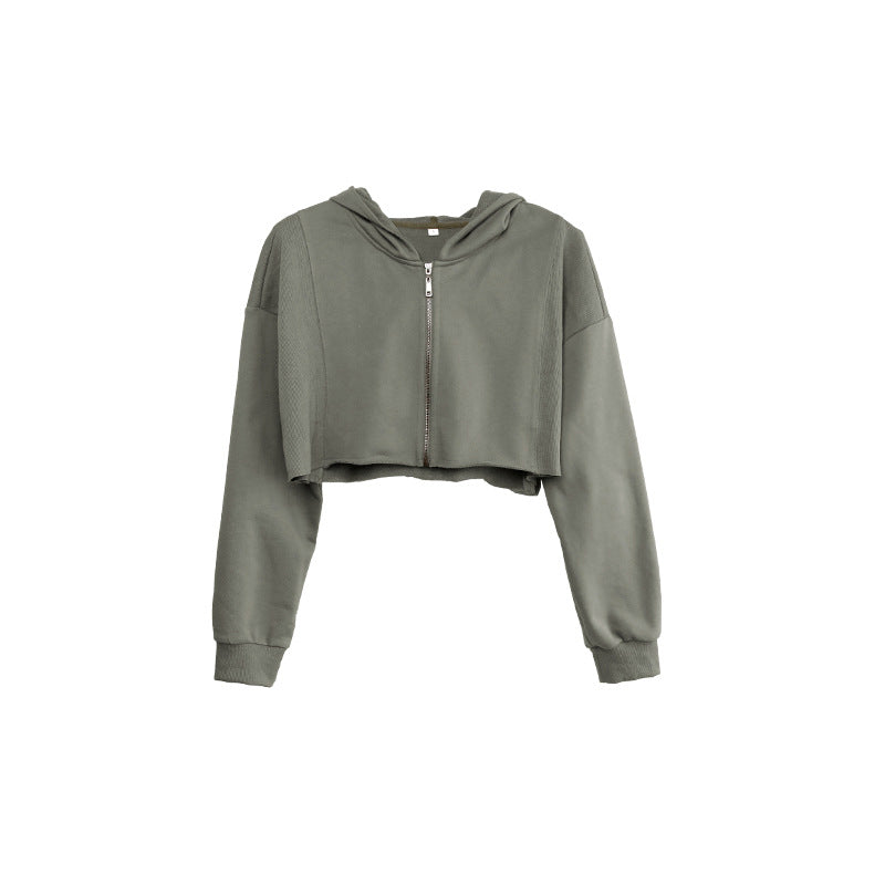 Cropped Zip Up Hoodie for Women | Long Sleeve Sweatshirt | noémi