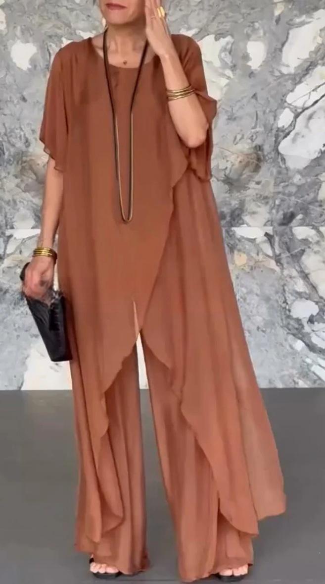 2 Piece Set for Women | Layered Top & Wide Leg Pants | noémi