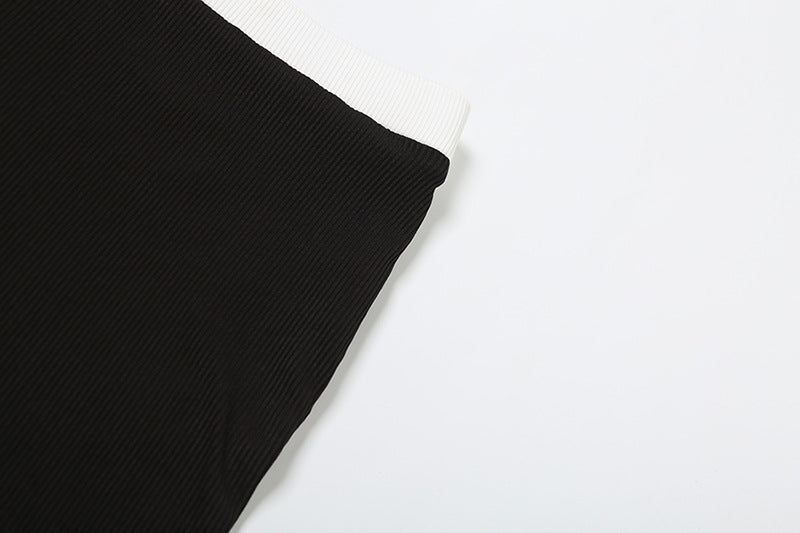 Black & White Two Piece Set | Button Cardigan + High Waist Slim Pants | noémi