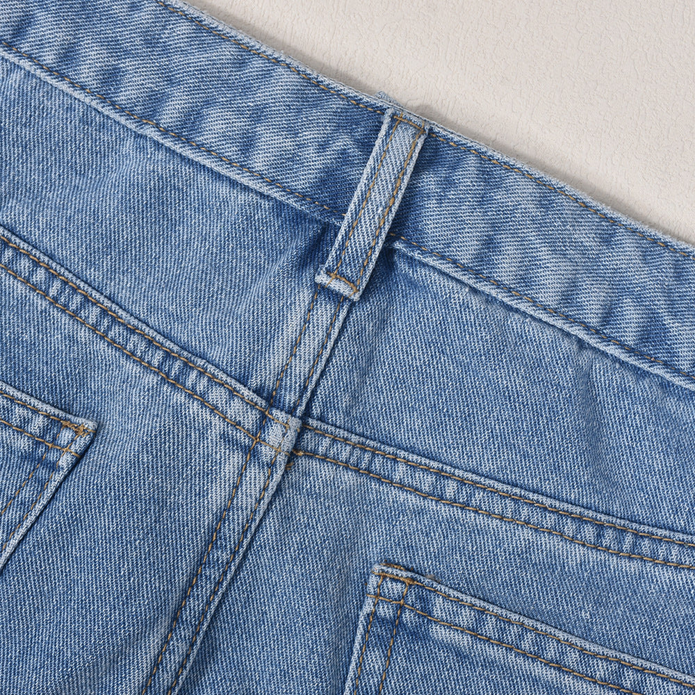 Trendy Tassel Denim Skirt for Women | Distressed Washed Look | noémi