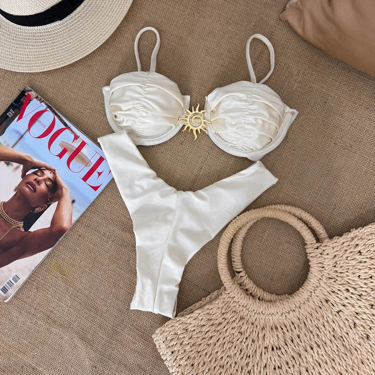 Solid Color Push Up Bikini Two Piece Swimsuit for Women | noém