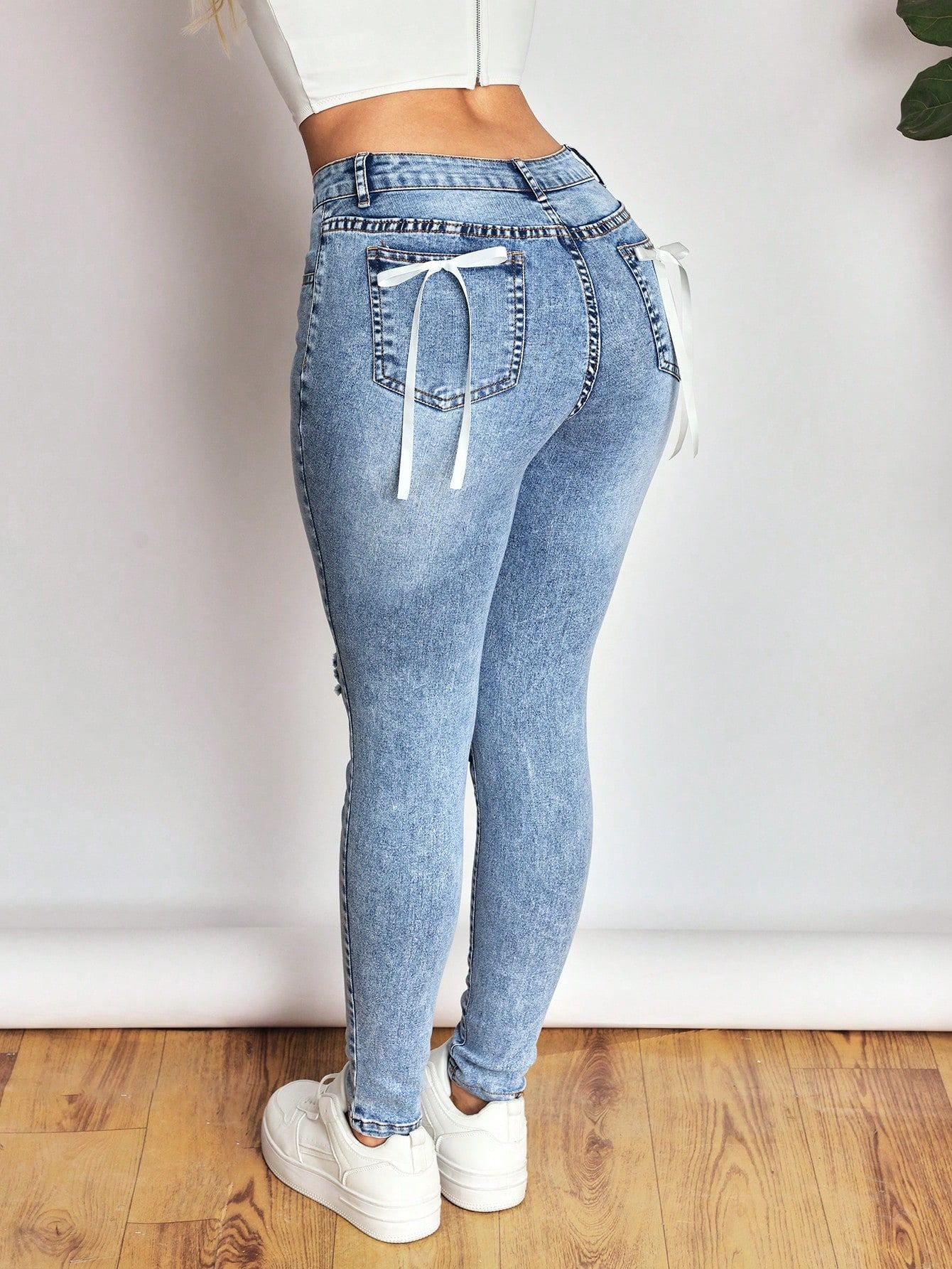 High Stretch Ripped Skinny Jeans | All Matching Slim Fit Denim Pants | noémi