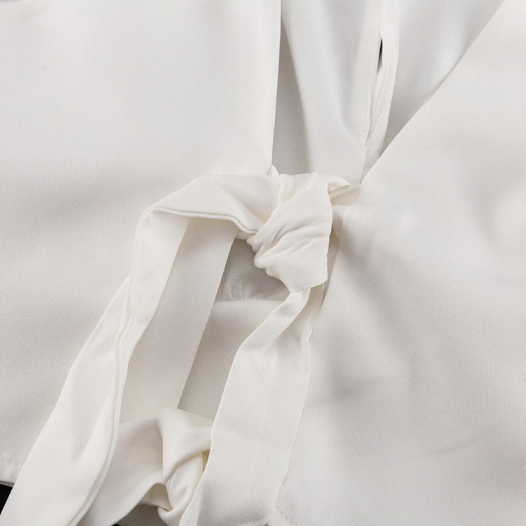White Halter Crop Top & Pleated Maxi Skirt | Two Piece Set, Backless, Tie Back | noémi